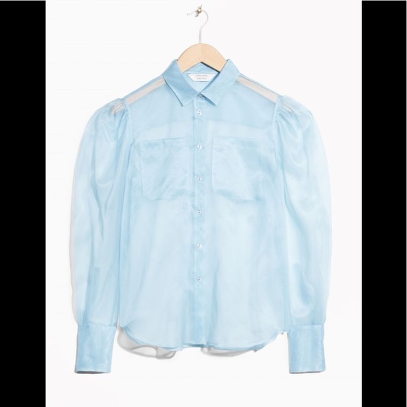Other Stories Sheer Light Blue Organza 